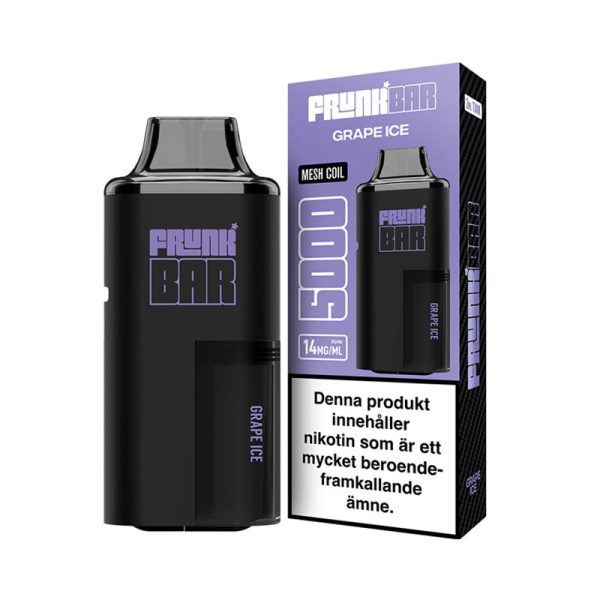 Grape Ice från Frunk 5000 (10ml, 14mg, 550mAh, Engångsvape)